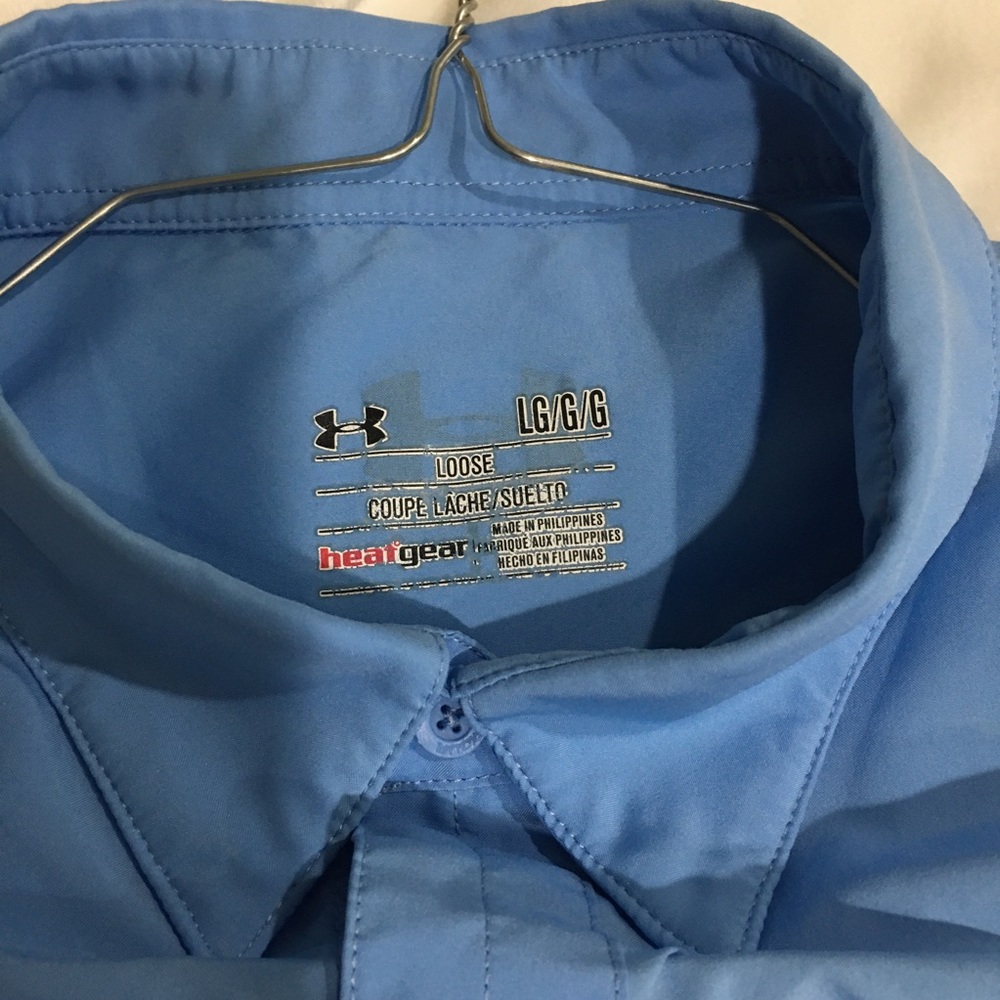 Under Armour Heatgear Vented Fishing Shirt. Mens L 🌹 - Picture 3 of 7